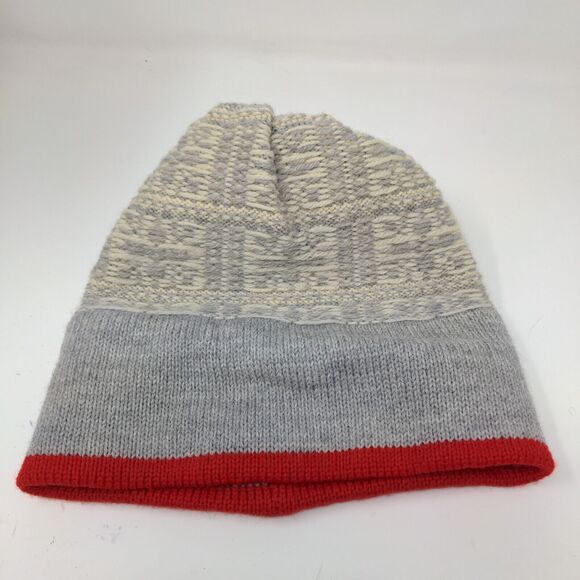 KiPi of Maine Beanie Hat Pom Pom Gray Red Warm Soft Made in USA - Picture 10 of 11